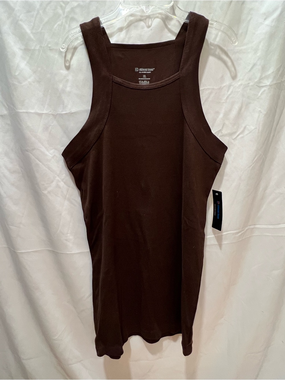 Men’s Brown Ribbed Tank Top — Classic Athletic Fit